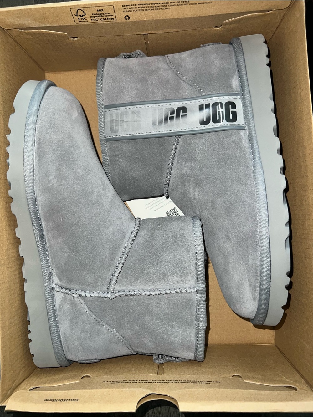 UGG Classic Short Boot in Grey Suede